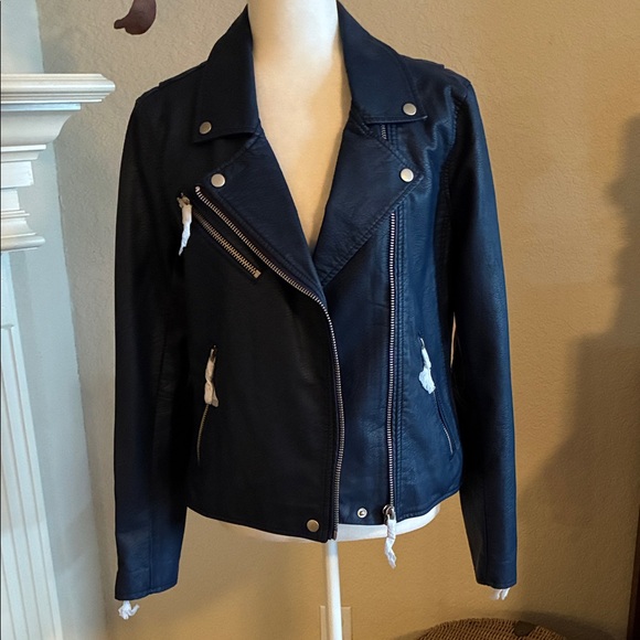 Blank NYC Jackets & Blazers - Blank NYC Blue Faux Leather Jacket